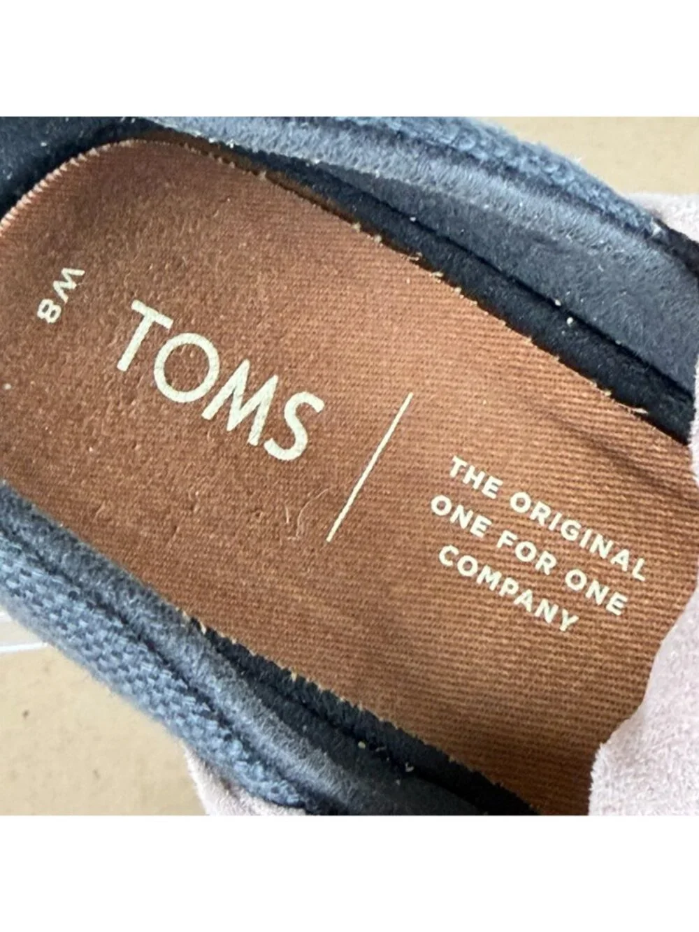 Toms Jutti D'Orsay Bow Flats Womens 8 Gray Pink Casual Comfort Tie On